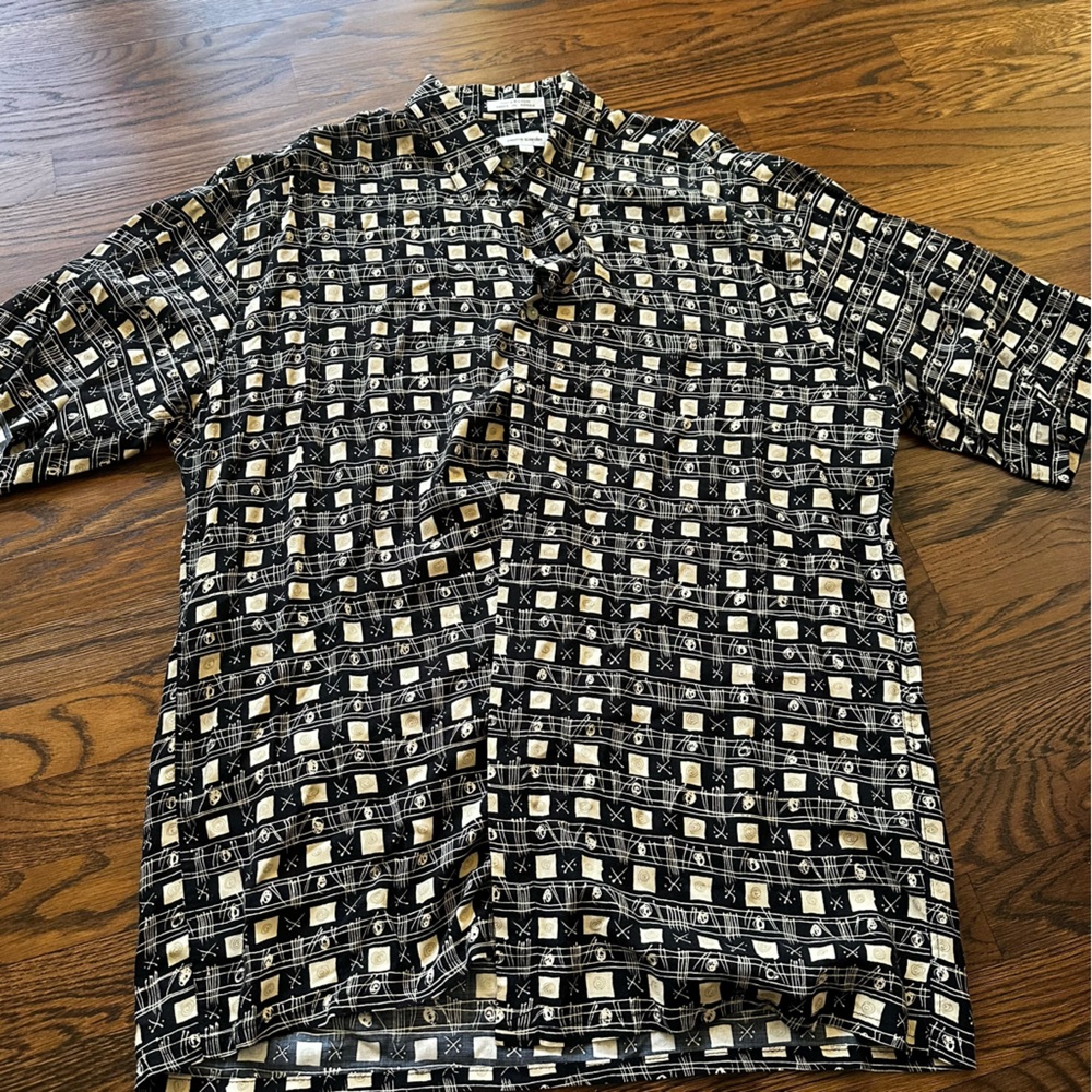 Pierre Cardin Geometric Print Button Down Short sleeve Shirt